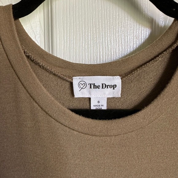 The Drop Cora Dress (Women’s S, Modal) in Capers Olive - Midi Style with Slit - Picture 3 of 8